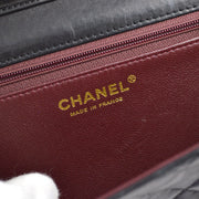 Chanel Black Lambskin Turnlock Medium Half Flap Shoulder Bag