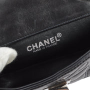 Chanel Black Lambskin Mademoiselle Lock Straight Flap Shoulder Bag