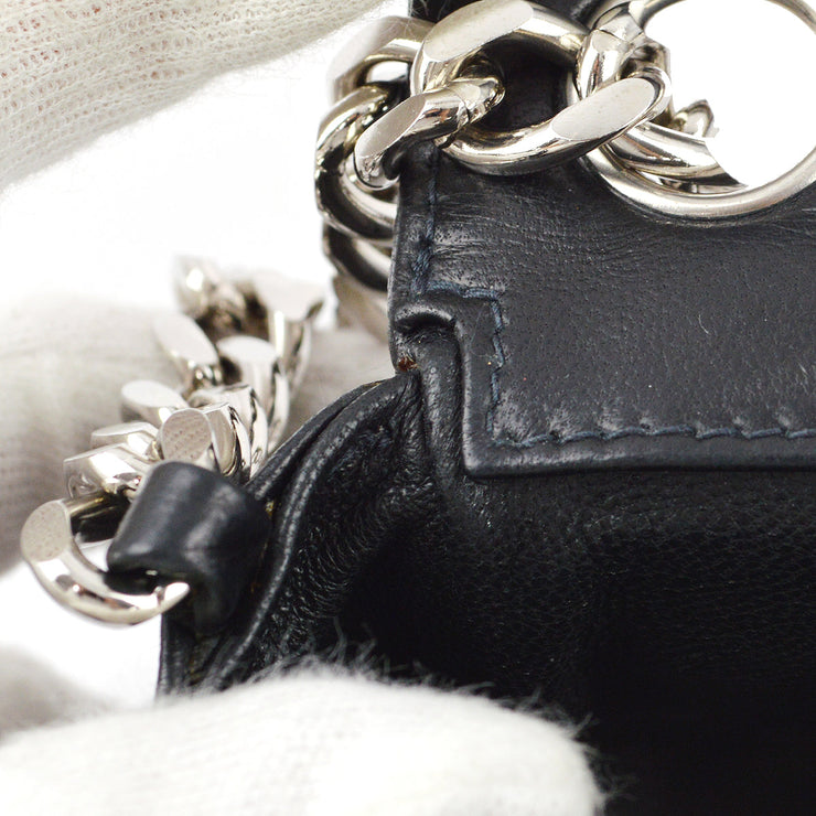 Chanel Black Lambskin Mademoiselle Lock Straight Flap Shoulder Bag