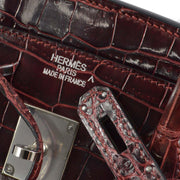 Hermes * 2009 Bourgogne Porosus Birkin 35