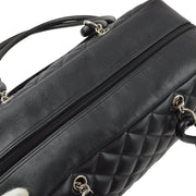 Chanel Black Calfskin Cambon Ligne Bowling Handbag