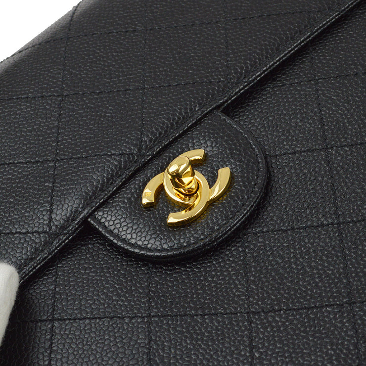 Chanel 1997-1999 Black Caviar Jumbo Flap Bag