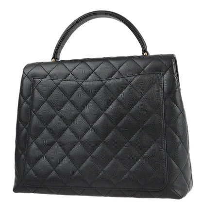 Chanel 2001-2003 Black Caviar Top Handle Handbag