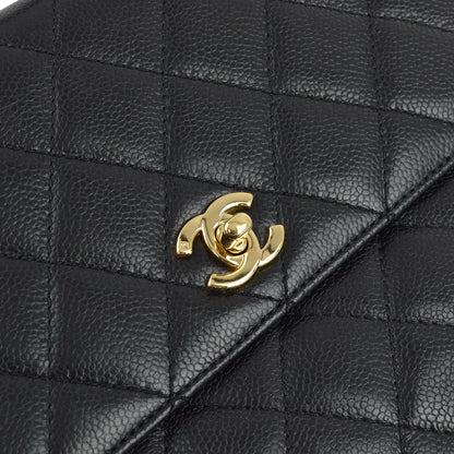 Chanel 2001-2003 Black Caviar Top Handle Handbag