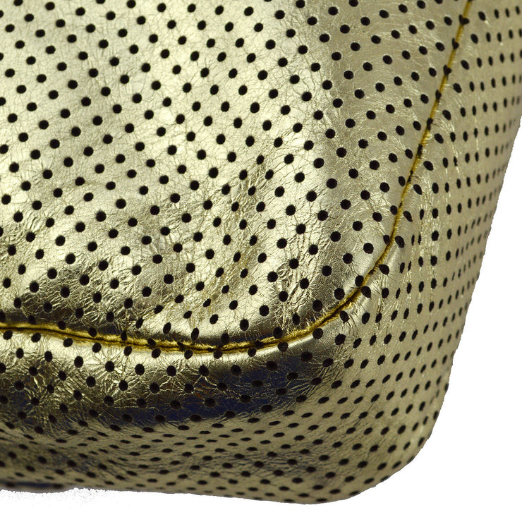 Chanel 2008-2009 Perforated Lambskin Mademoiselle Lock Shoulder Bag