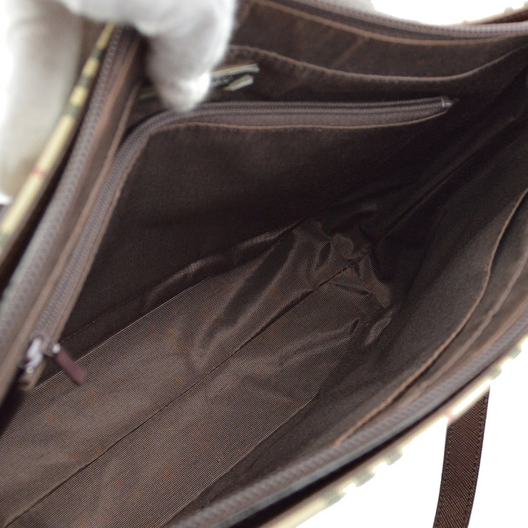 Burberry Check Tote Shoulder Bag