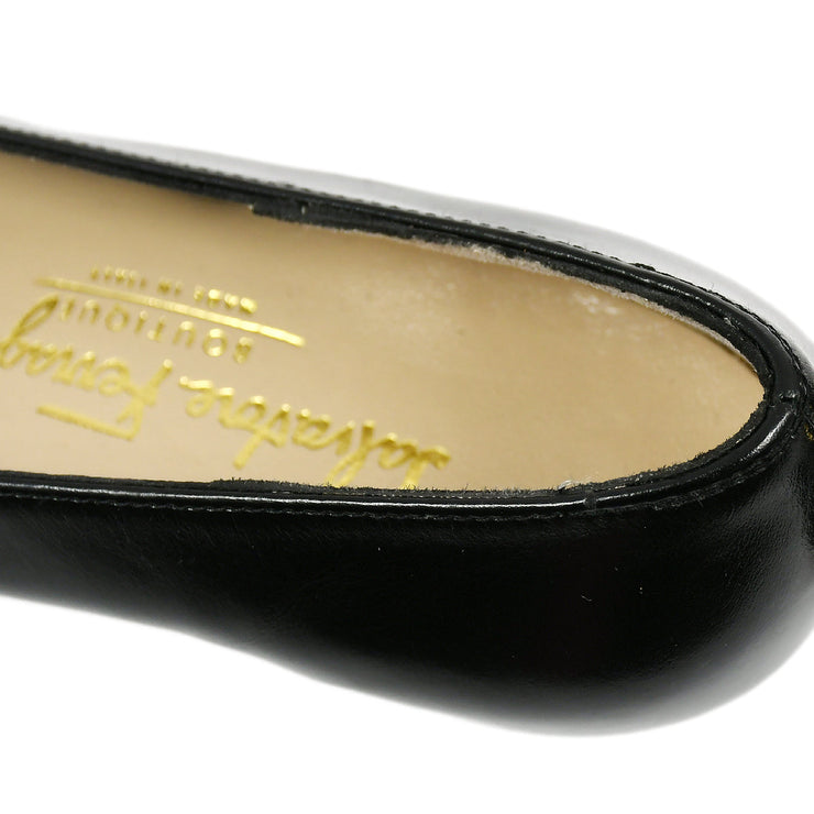 Salvatore Ferragamo* Black Leather Vara Bow Shoes Pumps #6