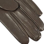 Hermes Brown Leather Kelly Jige Gloves #6 1/2 Small Good