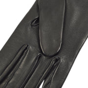 Hermes Black Leather Kelly Jige Gloves #6 1/2 Small Good