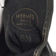 Hermes Black Leather Kelly Jige Gloves #6 1/2 Small Good