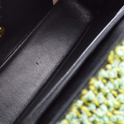 Chanel 1994-1996 Green Tweed Classic Single Flap 2 in 1 Handbag Set