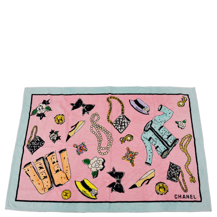 Chanel Icon Beach Towel Pink Small Good