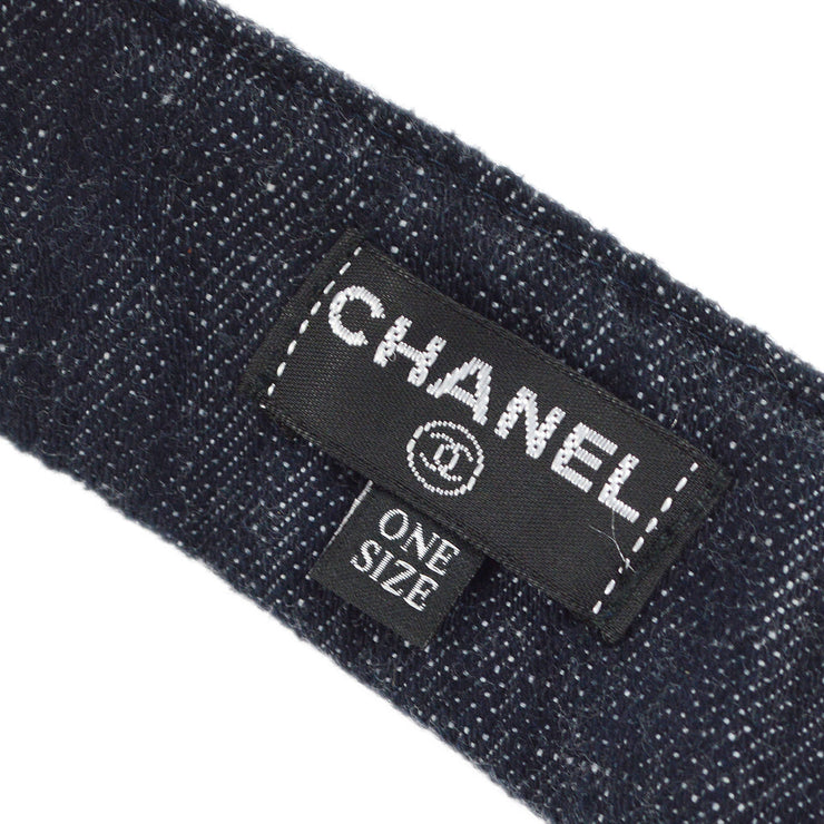 Chanel Indigo Denim Visor Hat #One Size Small Good