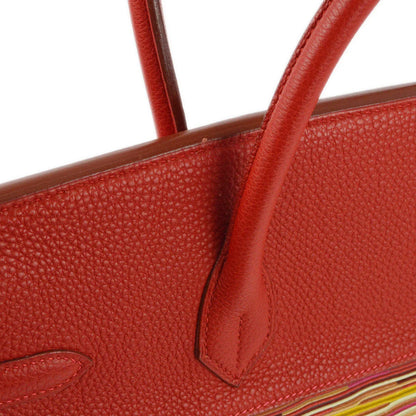 Hermes 2003 Vibrato Togo Red Birkin 35 Handbag