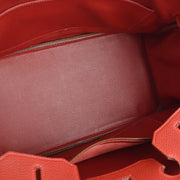 Hermes 2003 Vibrato Togo Red Birkin 35 Handbag