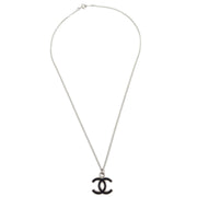Chanel Chain Necklace Silver Black 07V