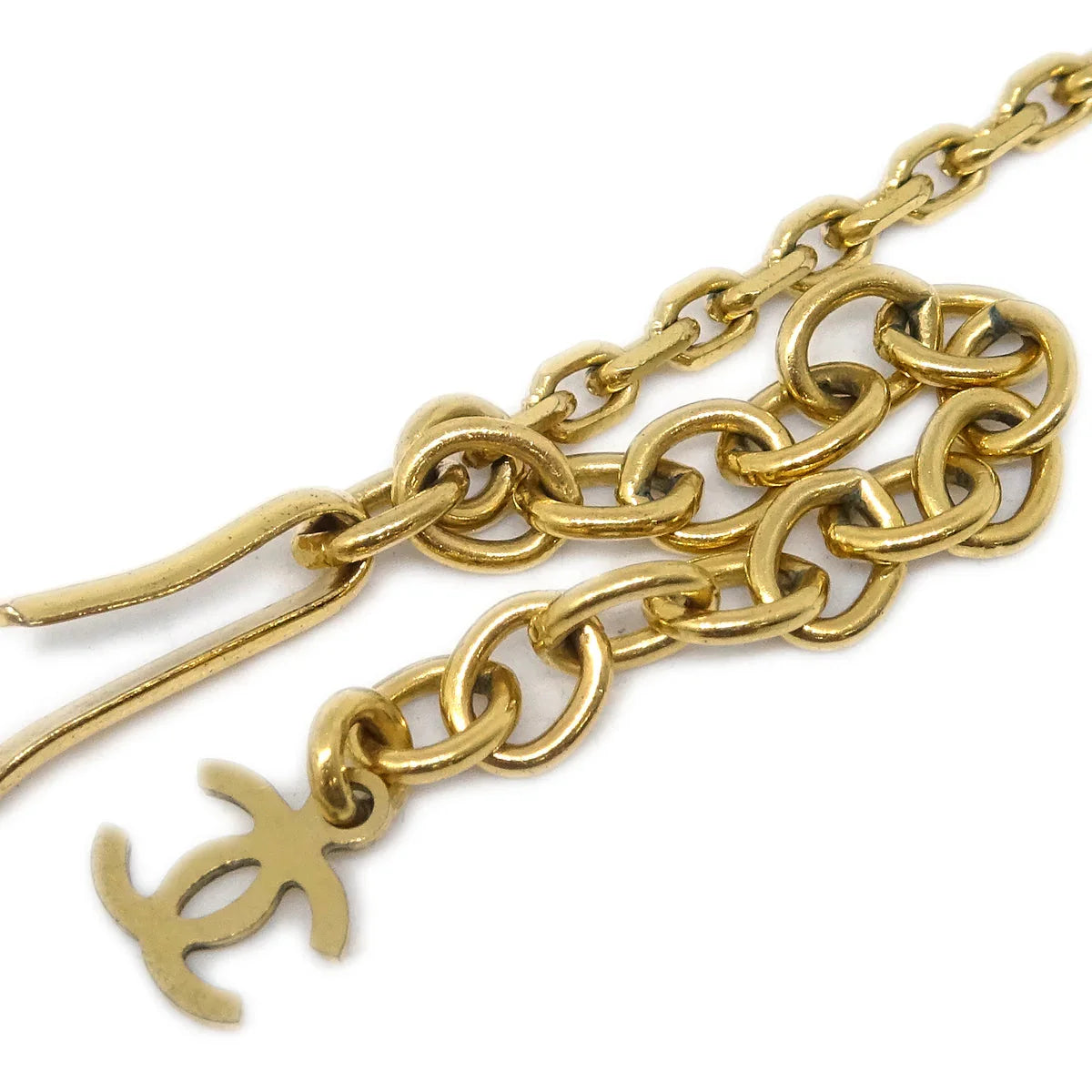 Chanel Pendant Necklace Gold White 03A