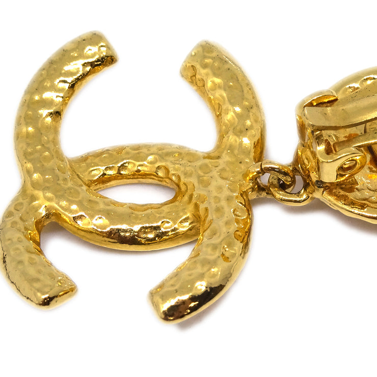 Chanel Gold Dangle Earrings Clip-On 95A