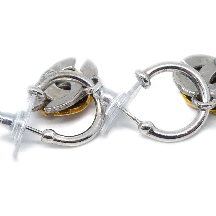 Chanel Dangle Pierced Earrings Silver 00A