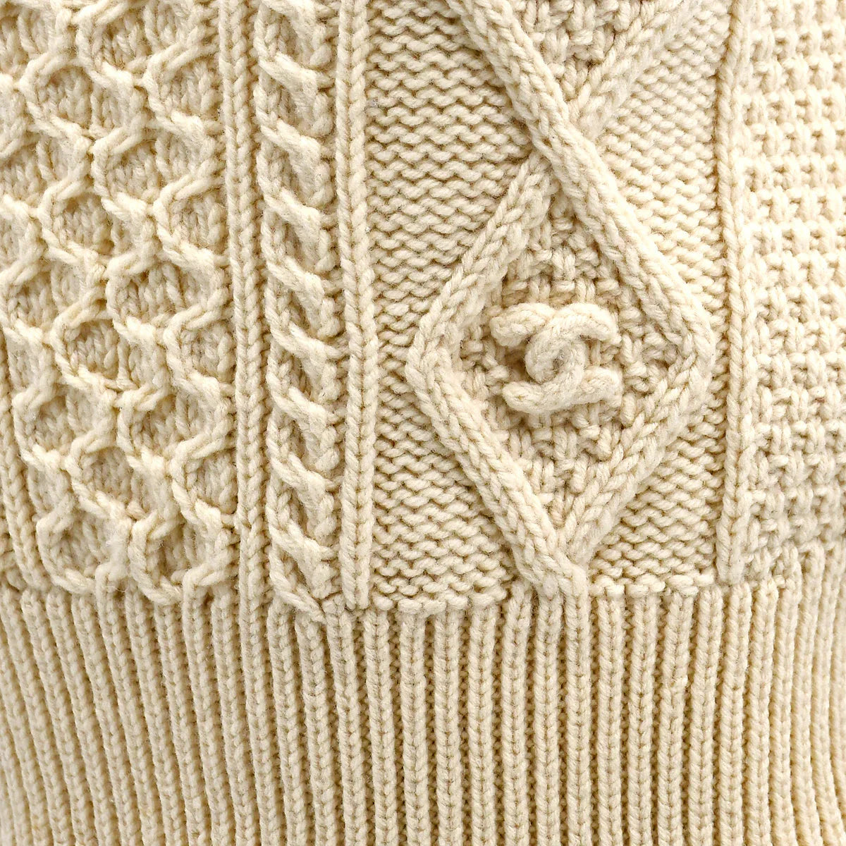 Chanel Vest Sweater Ivory 96A #38