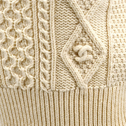 Chanel Vest Sweater Ivory 96A #38