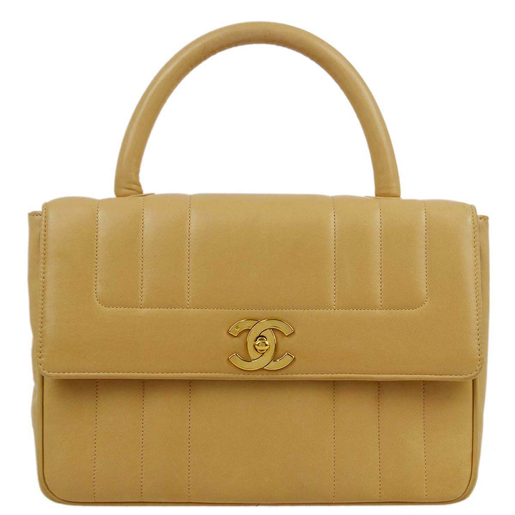 Chanel Beige Lambskin Mademoiselle Handbag