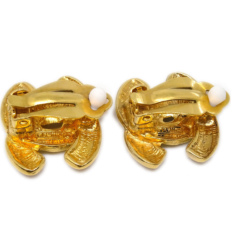 Chanel Gold CC Earrings Clip-On 2433