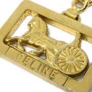 Celine Horse Key Holder Gold Small Good