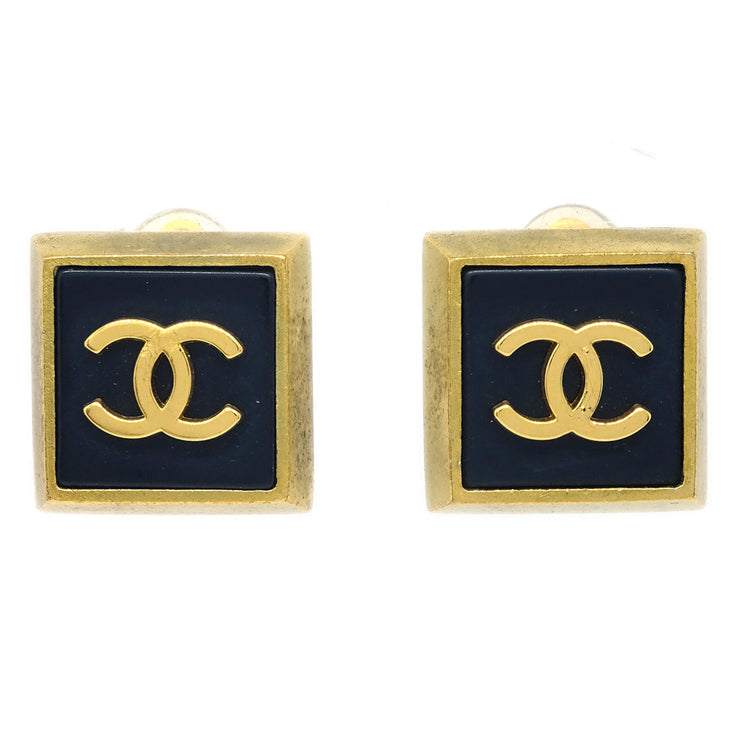 Chanel Square Earrings Clip-On Gold 94P