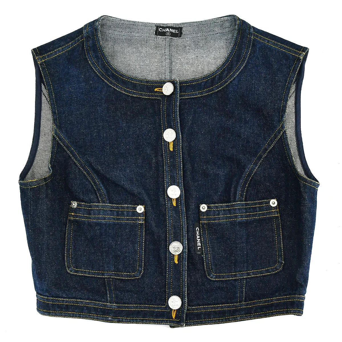 Chanel Vest Denim Jacket Indigo