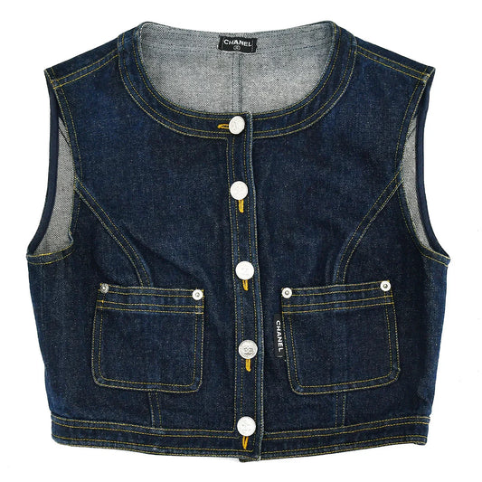 Chanel Vest Denim Jacket Indigo