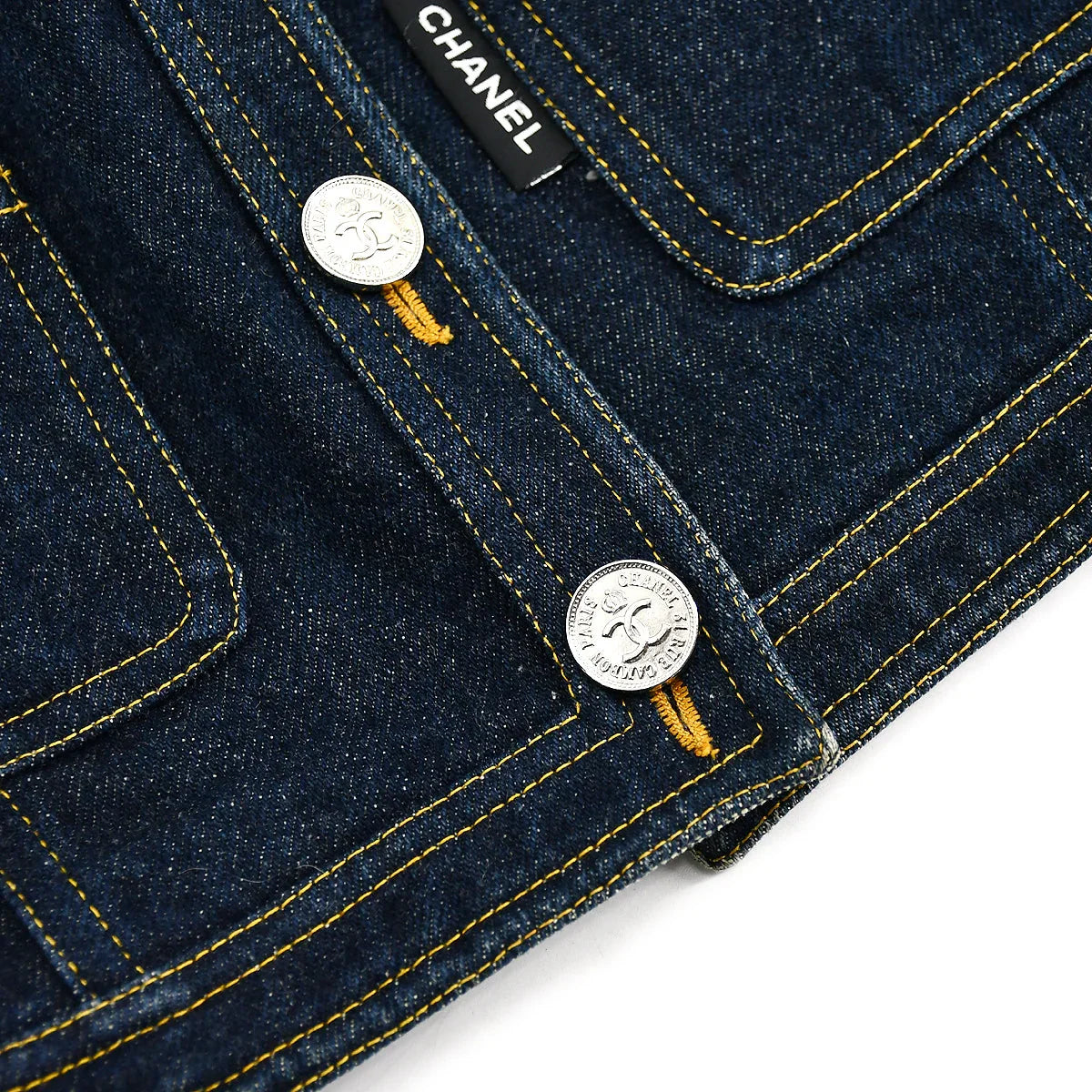 Chanel Vest Denim Jacket Indigo