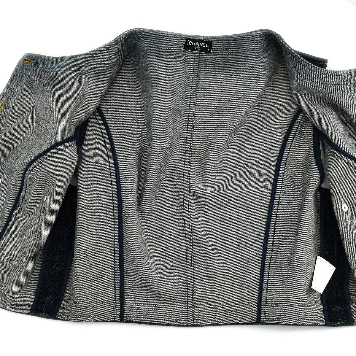 Chanel Vest Denim Jacket Indigo