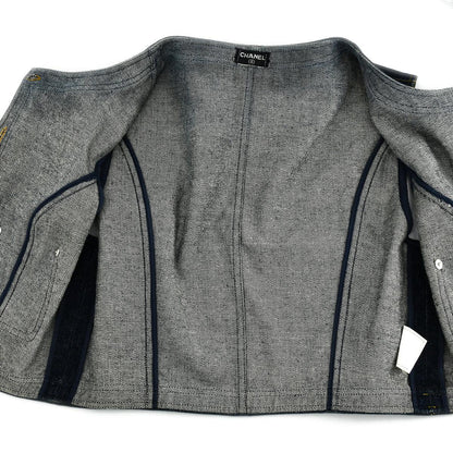 Chanel Vest Denim Jacket Indigo