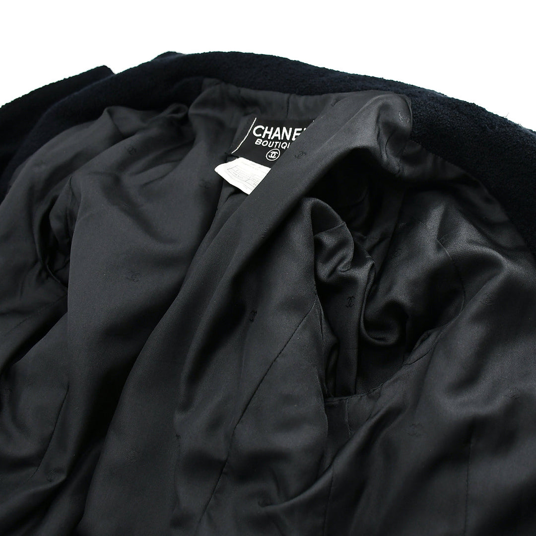 Chanel Single Breasted Jacket Black 98P #38 – AMORE Vintage