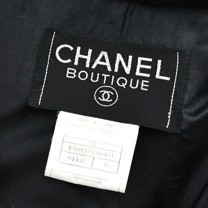 Chanel Single Breasted Jacket Black 98P #38