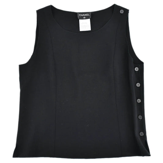 Chanel Sleeveless Tops Black 99C #40
