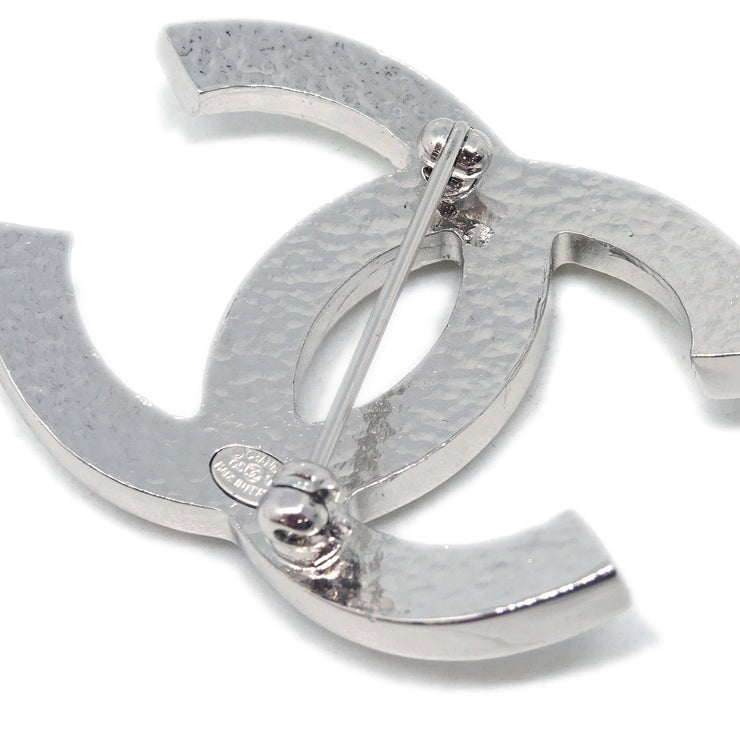 Chanel Artificial Pearl Brooch Pin Silver 05V