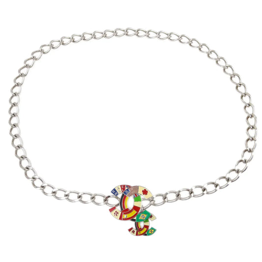 Chanel National Flags Silver Chain Belt 03A
