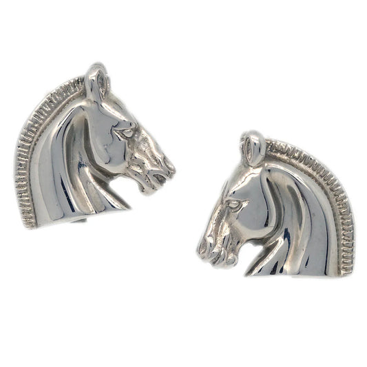 Hermes Bijouterie Fantaisie Horse Head Earrings Clip-On