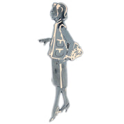 Chanel Silver Mademoiselle Brooch Pin 03P