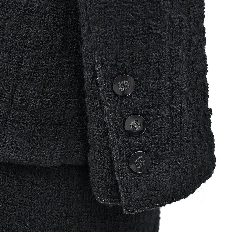 Chanel Setup Suit Jacket Skirt Black 98A #38