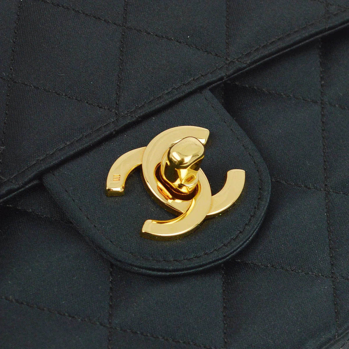 Chanel 2006-2008 Black Satin Mini Classic Square Flap Shoulder Bag 17