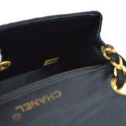 Chanel 2006-2008 Black Satin Mini Classic Square Flap Shoulder Bag 17
