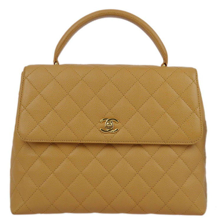 Chanel Beige Caviar Kelly Handbag
