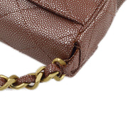 Chanel 2000-2001 Metallic Brown Caviar Chain Shoulder Bag