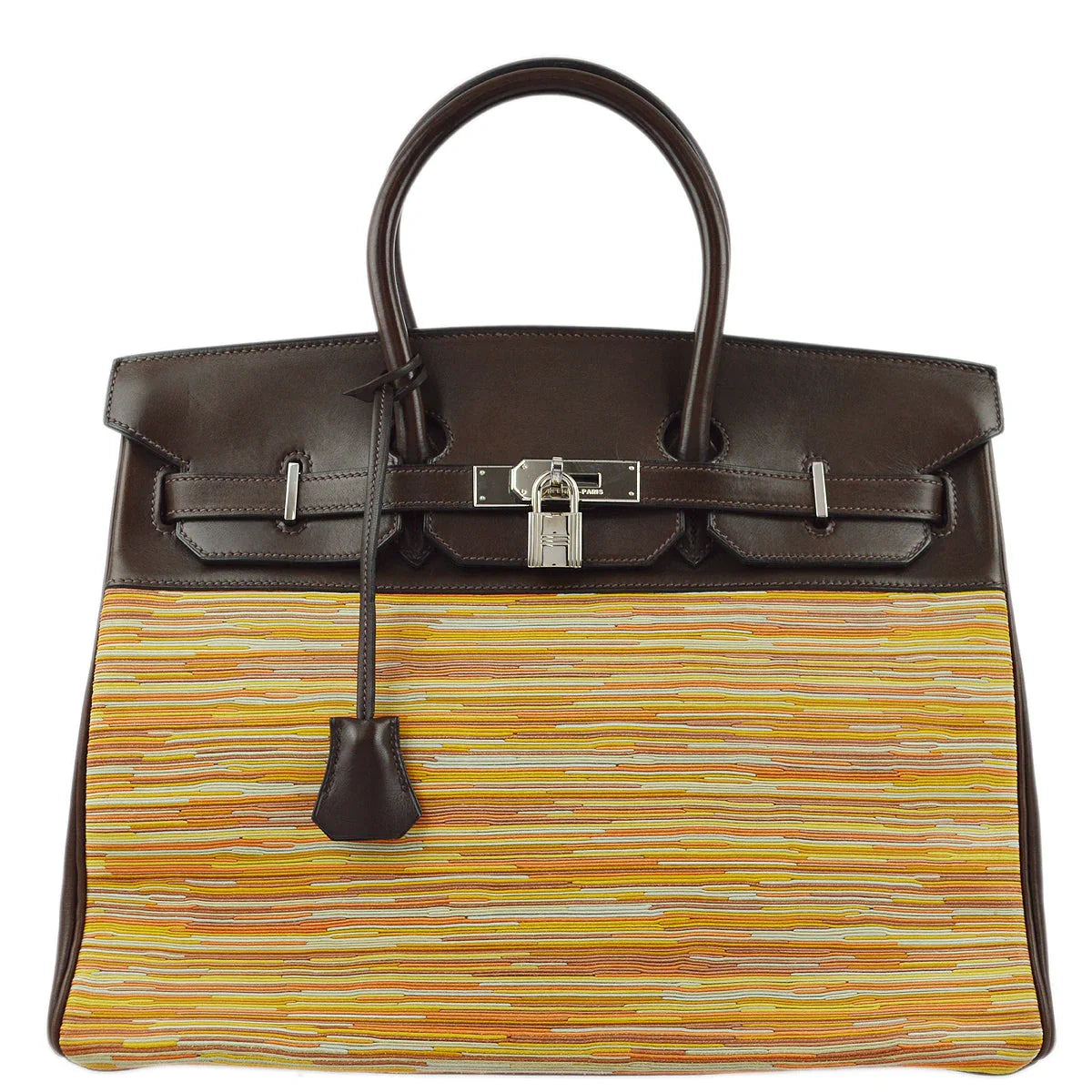Hermes 2003 Vibrato Calf Orange Ebene Birkin 35