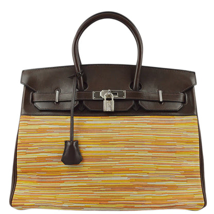 Hermes 2003 Vibrato Calf Orange Ebene Birkin 35