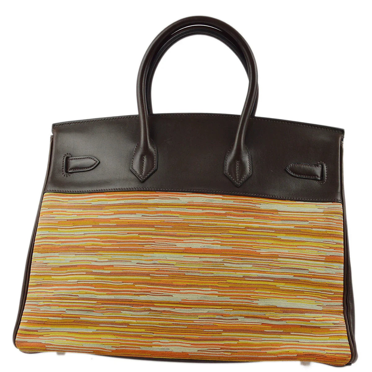 Hermes 2003 Vibrato Calf Orange Ebene Birkin 35