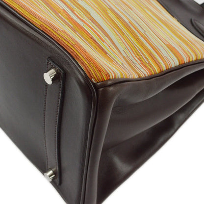 Hermes 2003 Vibrato Calf Orange Ebene Birkin 35